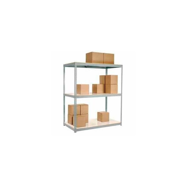 Global Industrial 3 Shelf, Heavy Duty Boltless Shelving, Starter, 72inW x 48inD x 96inH, Laminate Deck 504651GY - main